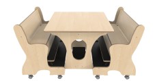 Hoogzit tafel L75 x B80 cm Berken met 2 banken Tangara Groothandel voor de Kinderopvang Kinderdagverblijfinrichting3